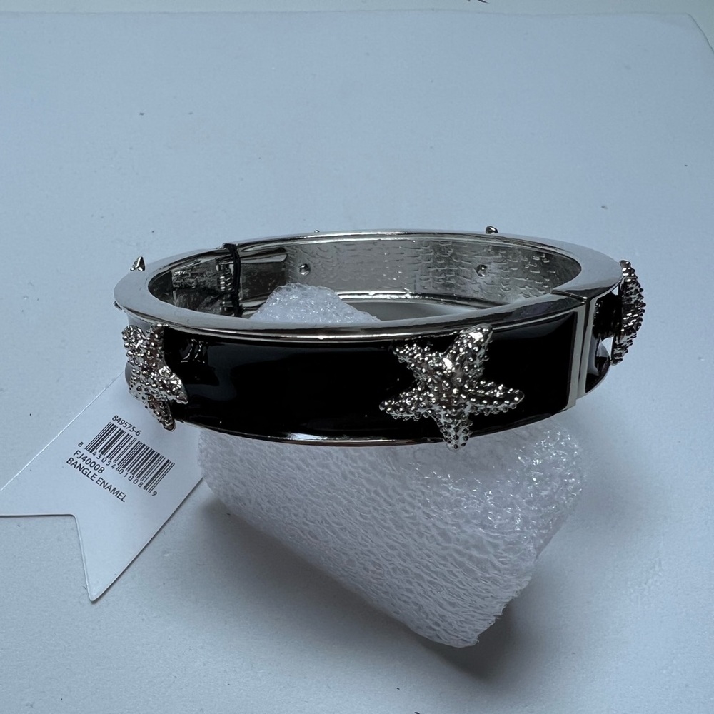 Cruise Cluc Black/Silver Starfish Bangle Enamel